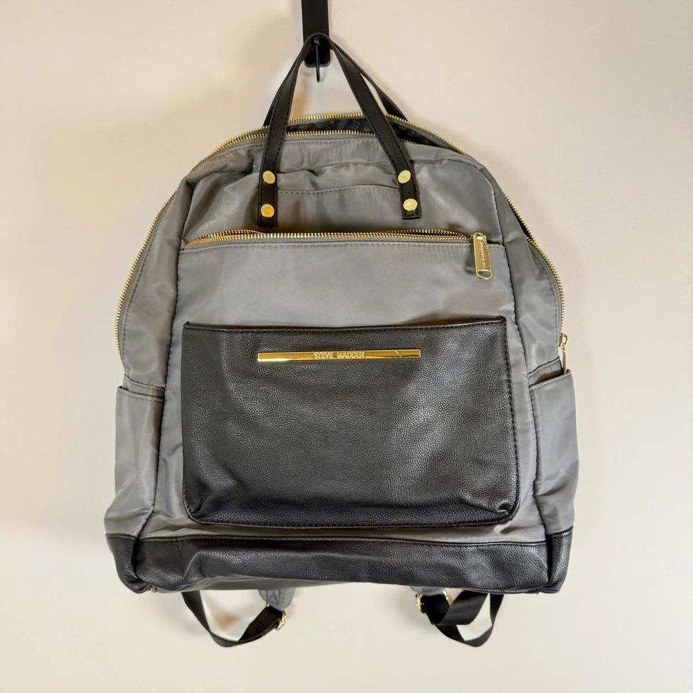 Steve Madden Faux‎ Leather Gold Hardware Everyday School Laptop Backpack